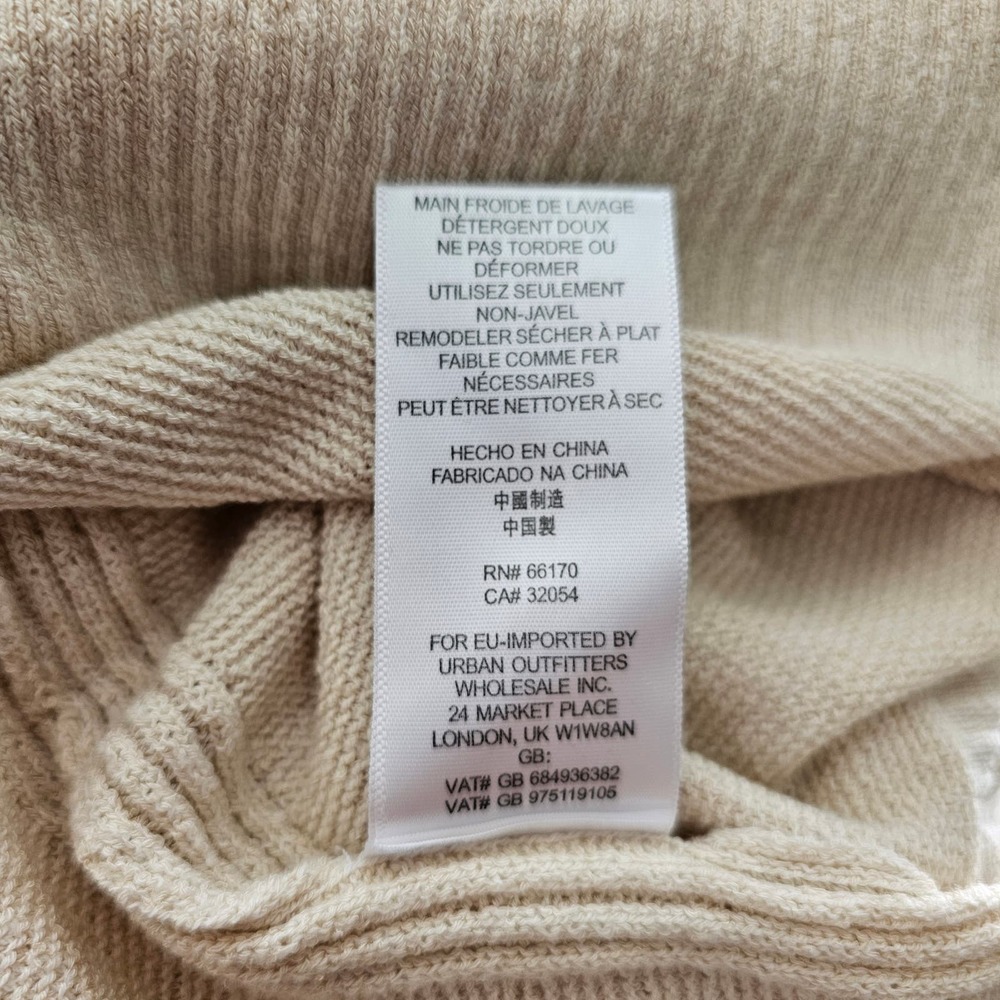 FREE PEOPLE Women's Criss Cross Pull-Over Cream Long Slit Tunic Sweater Sz L - Picture 11 of 14